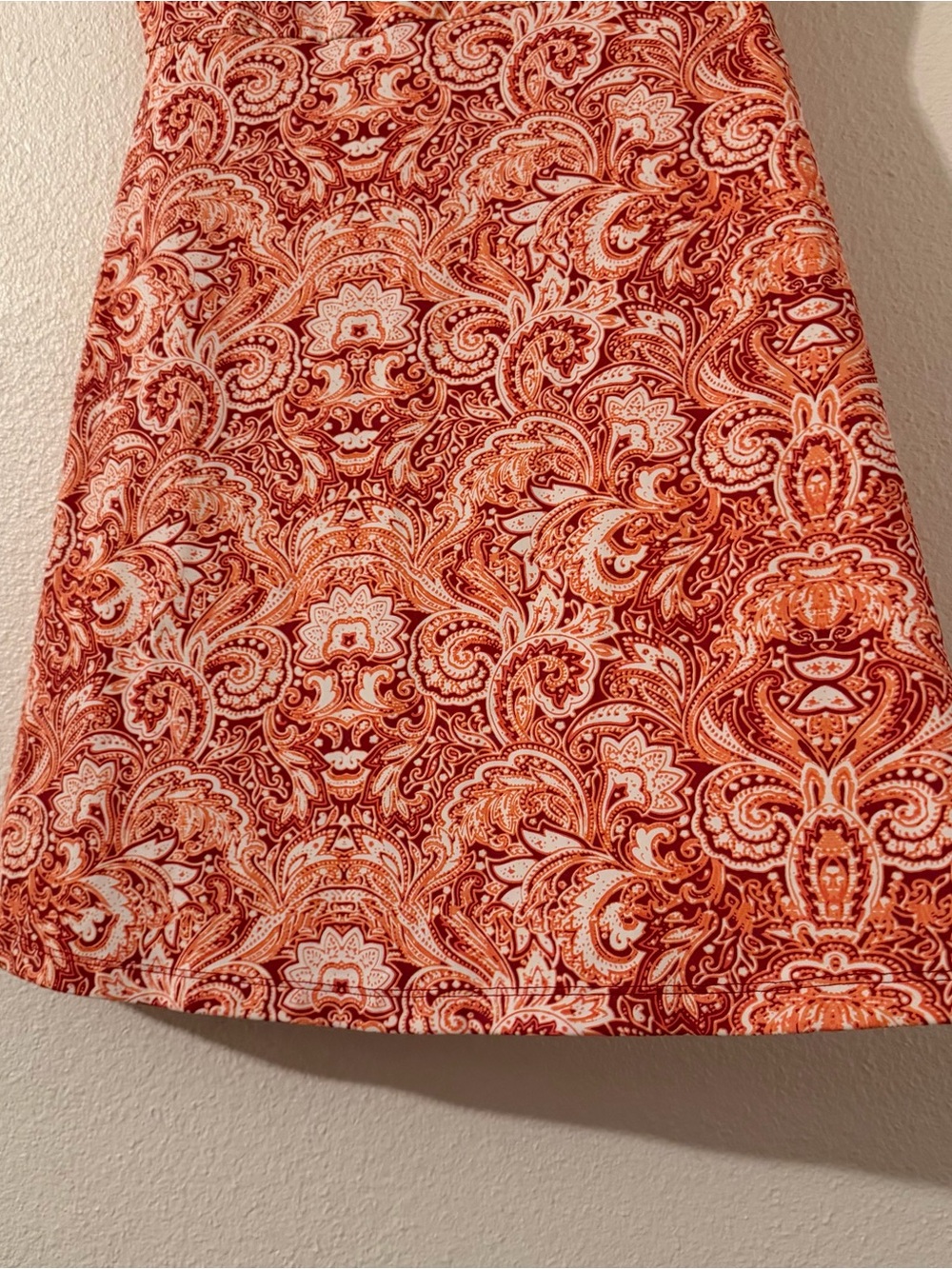 Title Nine Womens Double Dare Diamalete Athletic Mini Dress Sz S Orange Paisley - Picture 4 of 9